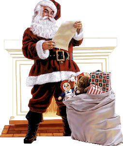 Mikołaj z listą prezentów